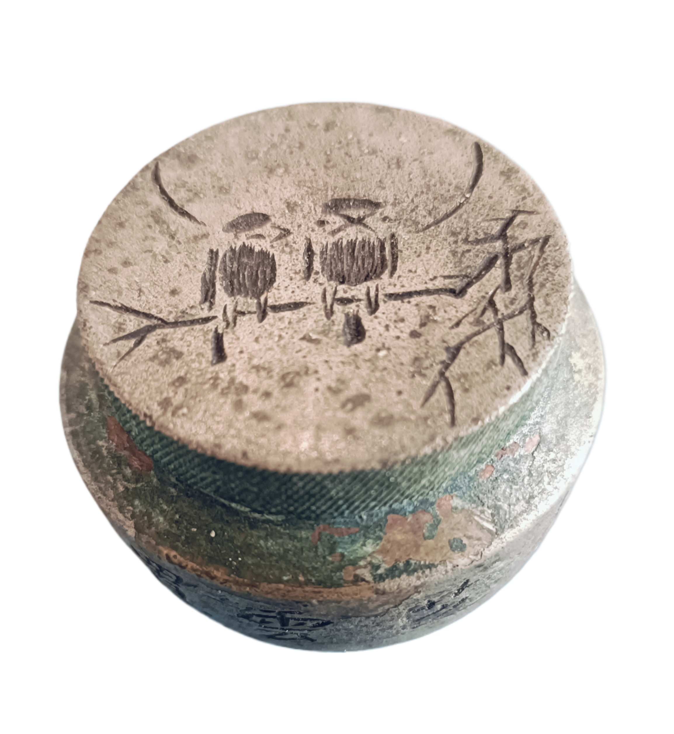 民国白铜双燕图铭文墨盒：案头雅器中的春意诗情