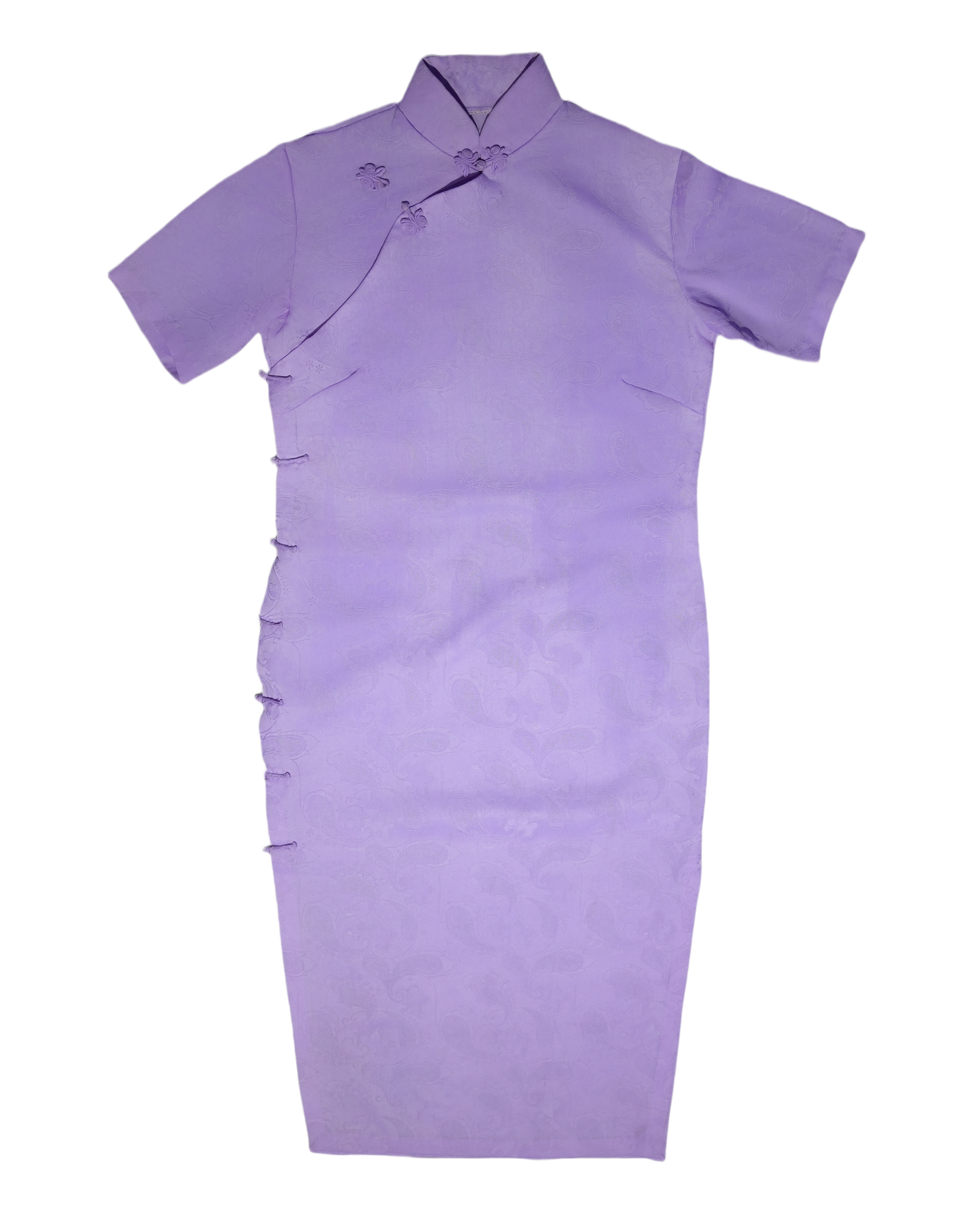 民国海派紫色暗花旗袍 